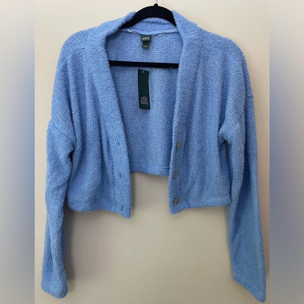 Cropped Blue Cardigan